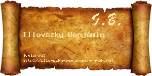 Illovszky Benjámin névjegykártya