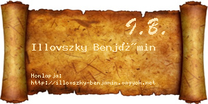 Illovszky Benjámin névjegykártya